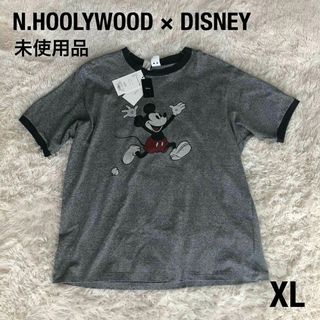 エヌハリウッド(N.HOOLYWOOD)の【未使用品】N.Hoolywood×ディズニー　リンガーTシャツ　ミッキー　XL(Tシャツ/カットソー(半袖/袖なし))