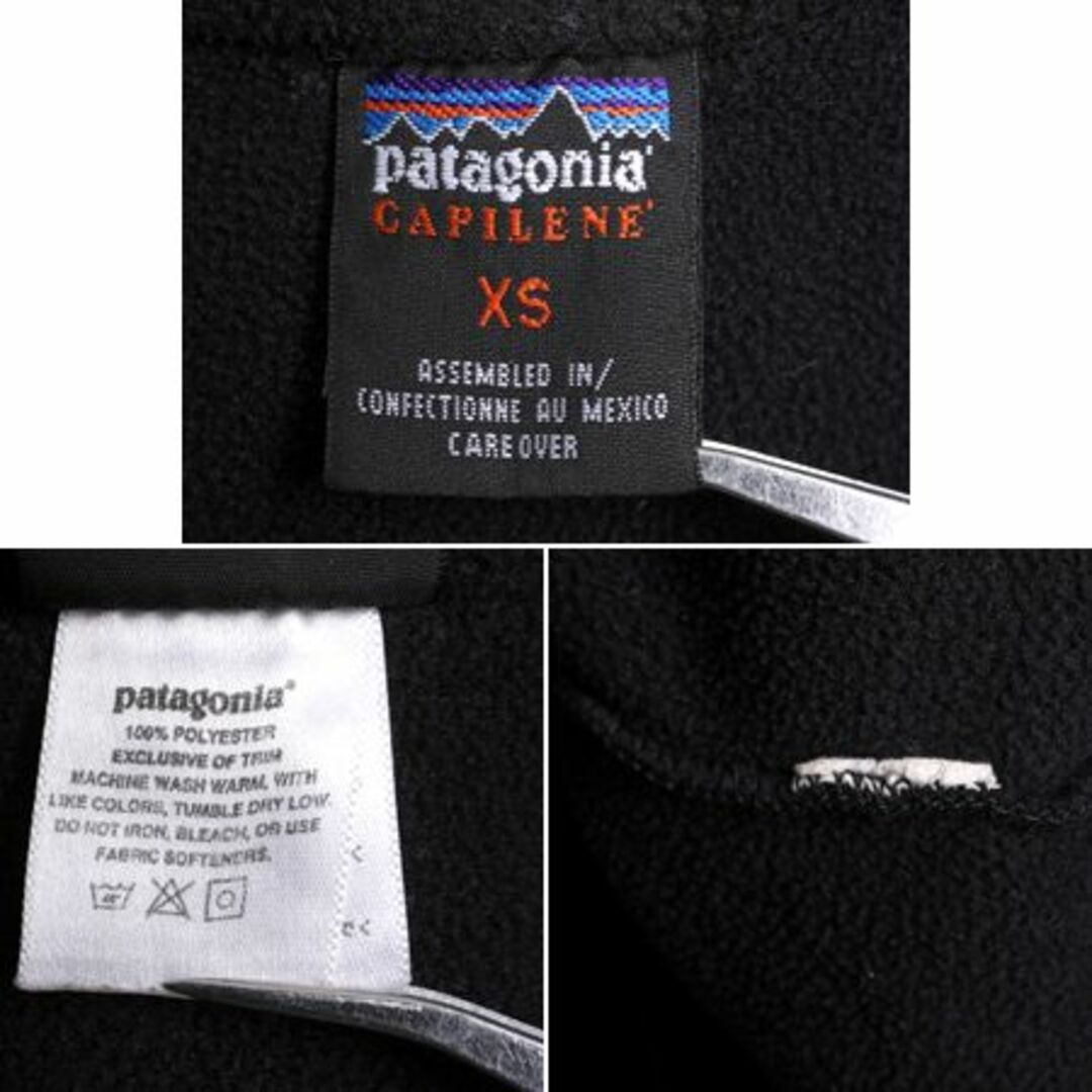 patagonia(パタゴニア)のパタゴニア キャプリーン ハーフジップ フリース Tシャツ レディース XS / 古着 PATAGONIA アウトドア ハイネック インナー 薄手 ロンT 黒 レディースのトップス(Tシャツ(長袖/七分))の商品写真