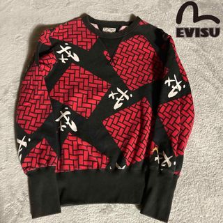 エビス(EVISU)の希少デザイン　EVISU エヴィス 総柄スウェット トレーナー 刺繍ロゴ(スウェット)