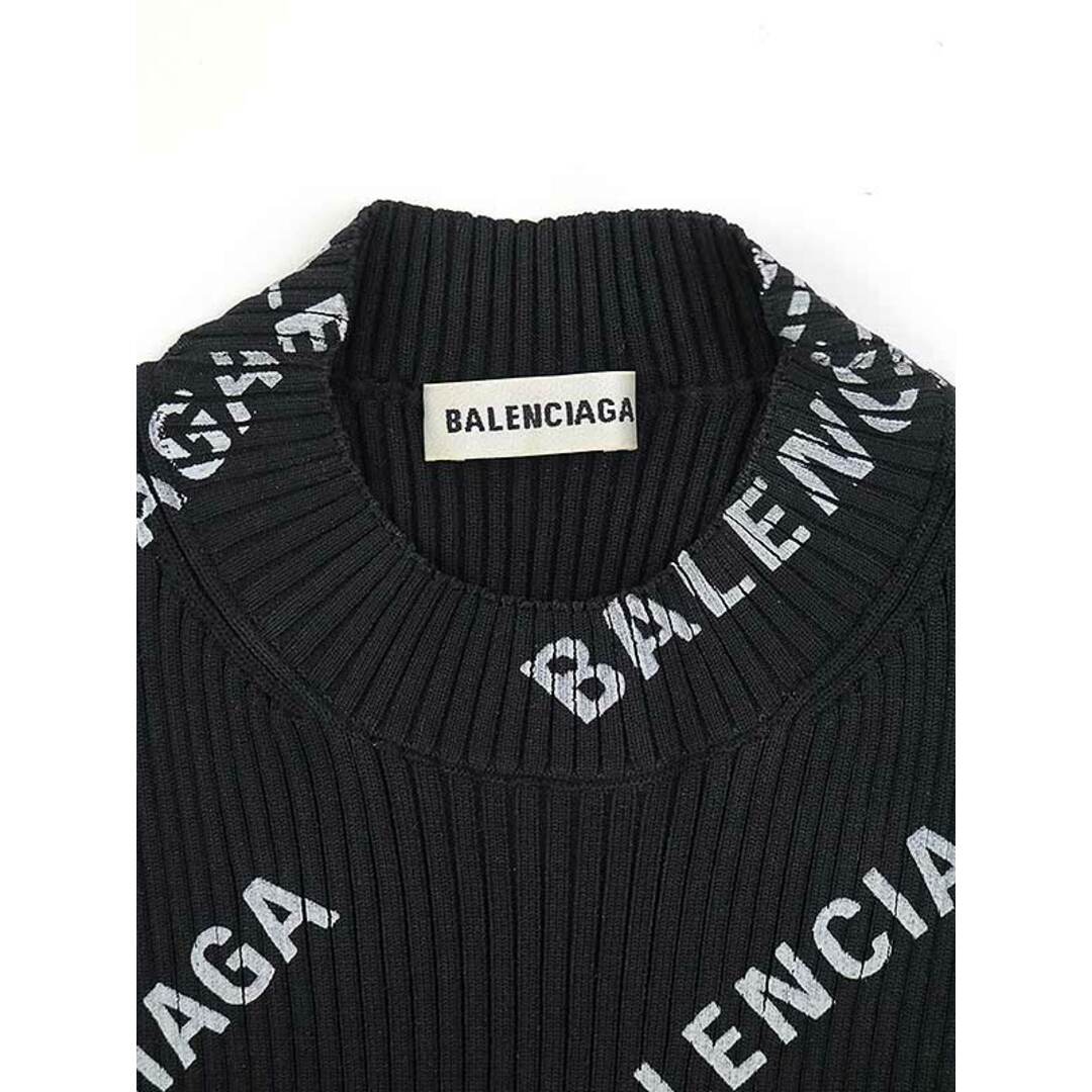 Balenciaga(バレンシアガ)のBALENCIAGA バレンシアガ 19SS ロゴプリントリブニットラップワンピース ブラック L 555322 レディースのワンピース(ロングワンピース/マキシワンピース)の商品写真