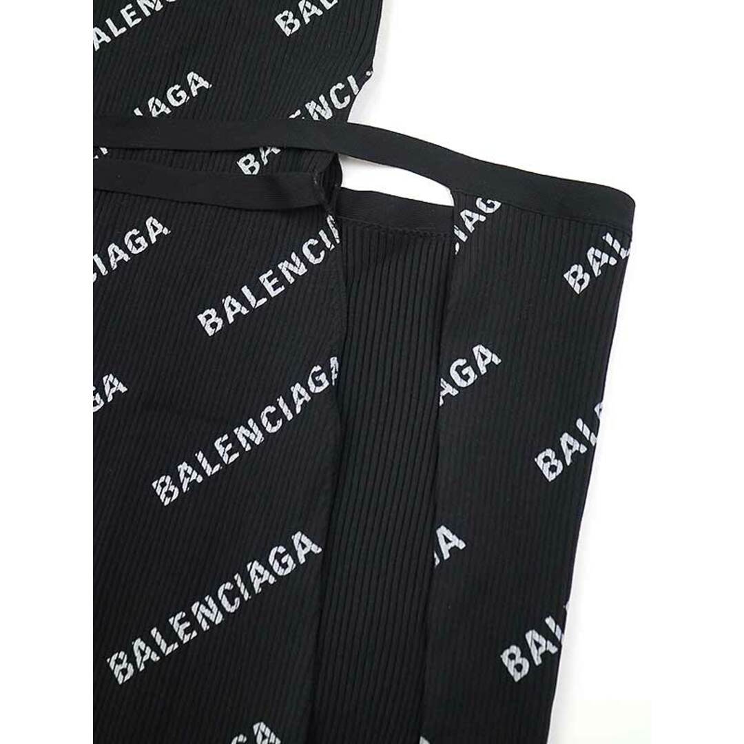 Balenciaga(バレンシアガ)のBALENCIAGA バレンシアガ 19SS ロゴプリントリブニットラップワンピース ブラック L 555322 レディースのワンピース(ロングワンピース/マキシワンピース)の商品写真