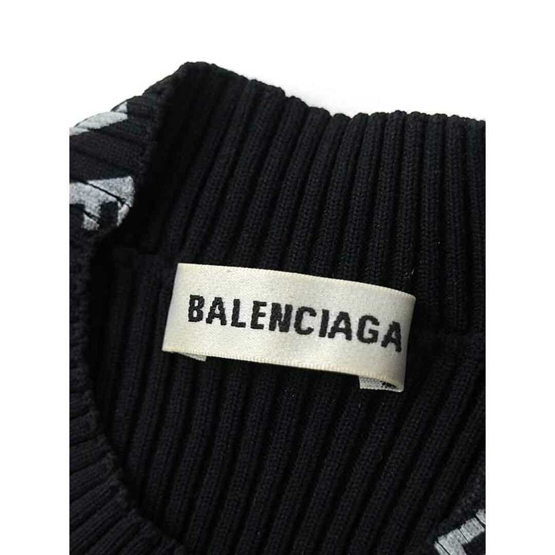 Balenciaga(バレンシアガ)のBALENCIAGA バレンシアガ 19SS ロゴプリントリブニットラップワンピース ブラック L 555322 レディースのワンピース(ロングワンピース/マキシワンピース)の商品写真