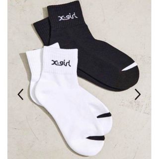 エックスガール(X-girl)のLOGO 2P SOCKS  X-girl エックスガール ソックス 通学 靴下(ソックス)