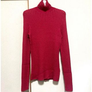 ブルックスブラザース(Brooks Brothers)の美品　ブルックスブラザーズ　カシミア混　ケーブル編みニット　タートルニット(ニット/セーター)