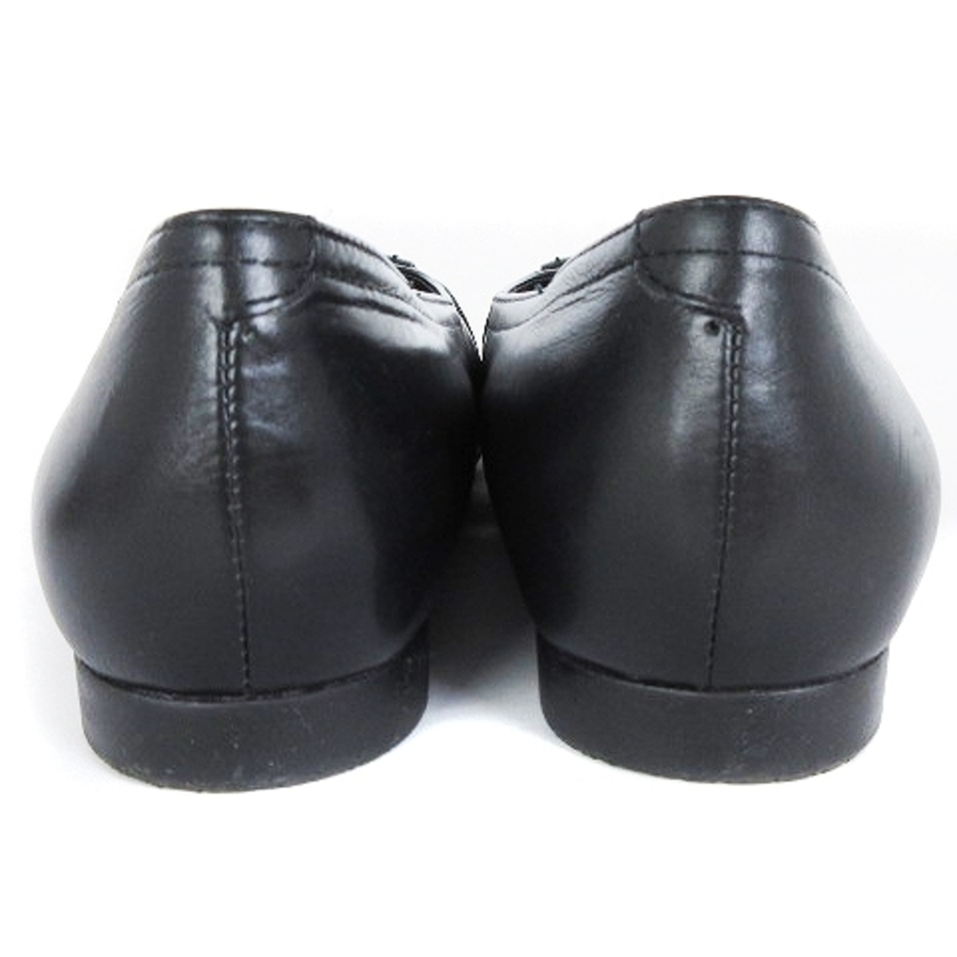 REGAL(リーガル)のリーガル パンプス バレエシューズ スクエアトゥ レザー 黒 22.5cm レディースの靴/シューズ(バレエシューズ)の商品写真