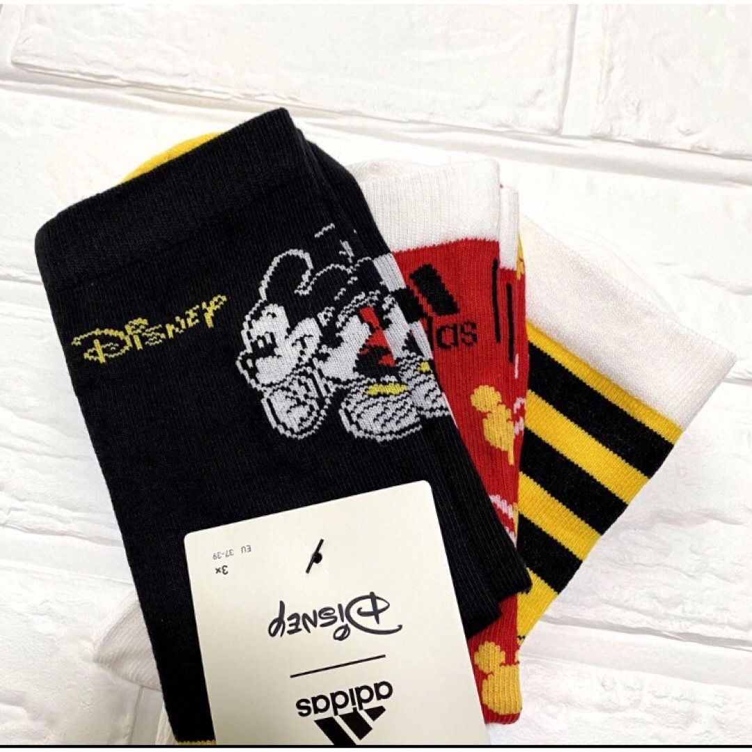 adidas(アディダス)のadidas Disney ミッキーマウス ソックス 3足組 新品 レディースのレッグウェア(ソックス)の商品写真