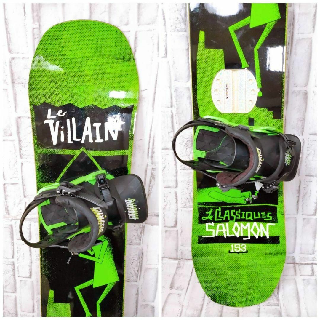 SALOMON(サロモン)の豪華3点セット！ サロモン villain 153cm 27cm メンズ スポーツ/アウトドアのスノーボード(ボード)の商品写真