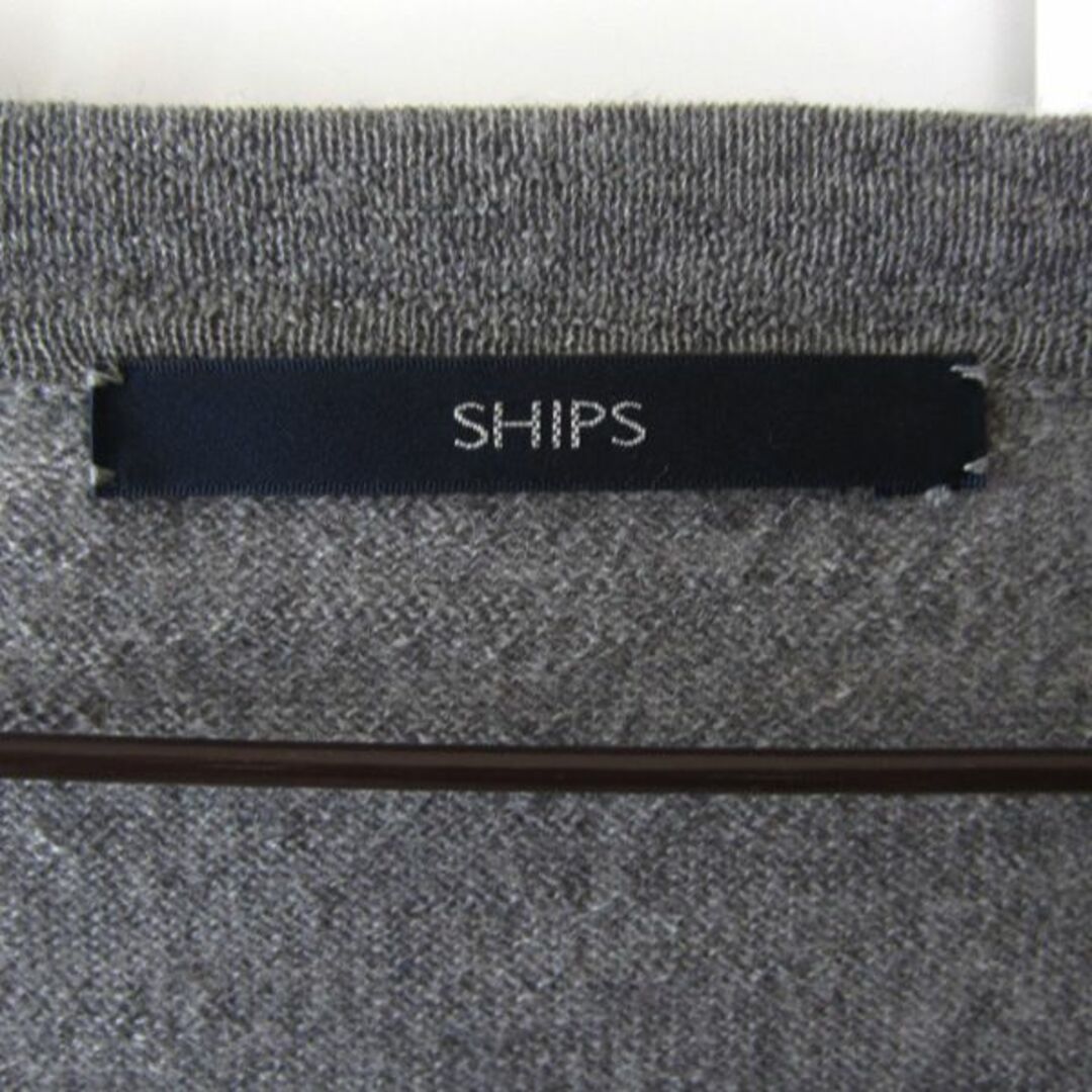 SHIPS(シップス)の美品　SHIPS／シップス★　薄手　ウールカーディガン　グレー メンズのトップス(カーディガン)の商品写真