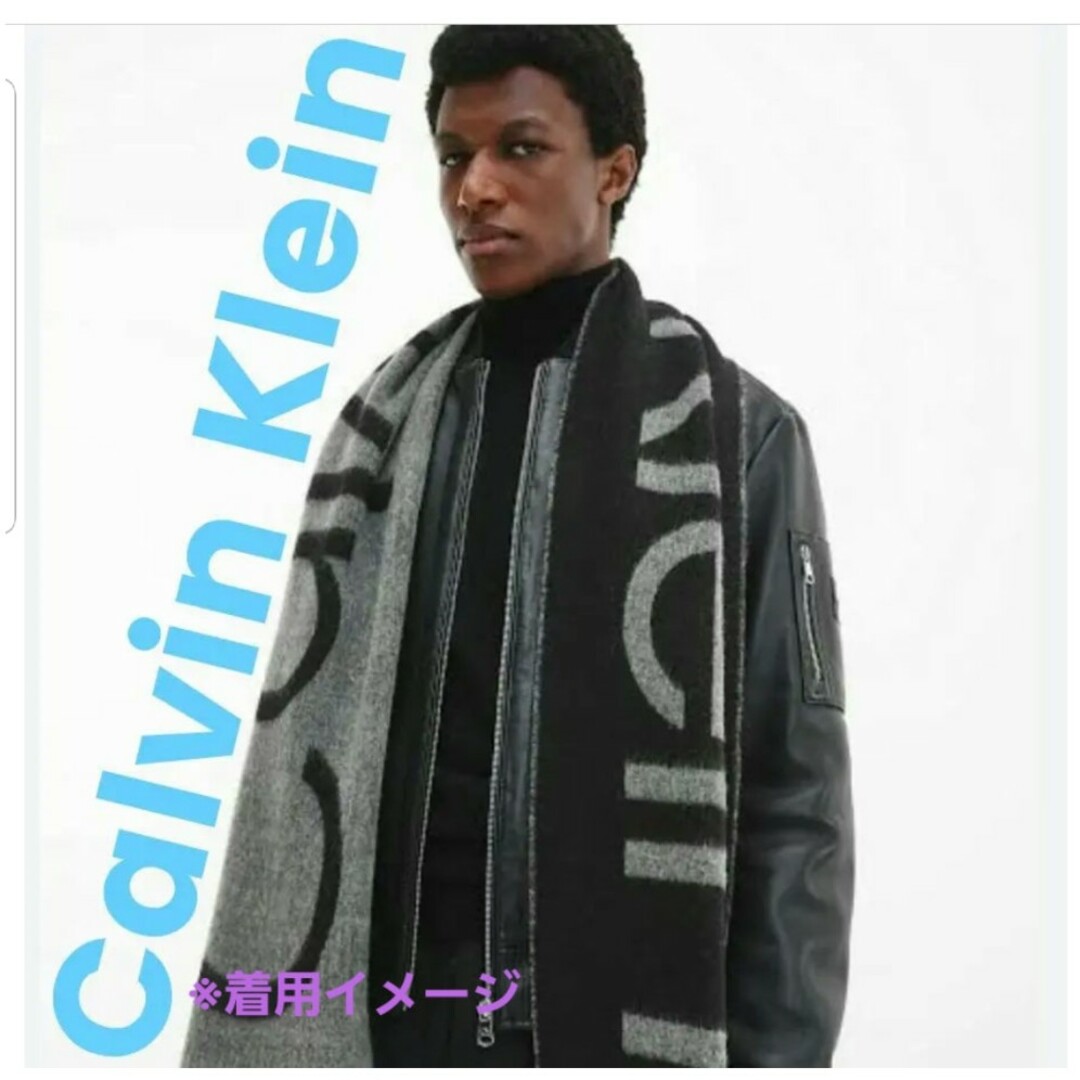 Calvin Klein(カルバンクライン)のCalvin klein calvinklein カルバンクライン　マフラー　黒 メンズのファッション小物(マフラー)の商品写真
