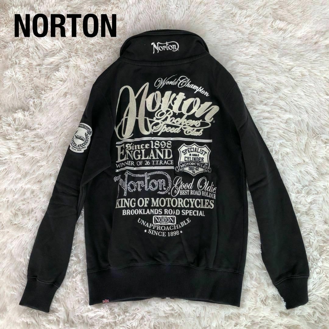 Norton　ノートン　フルジップパーカー　刺繍ロゴ　グッドデザイン　　L