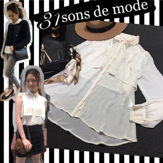 トランテアンソンドゥモード(31 Sons de mode)の31Sons de mode  シアーシャツ(シャツ/ブラウス(長袖/七分))