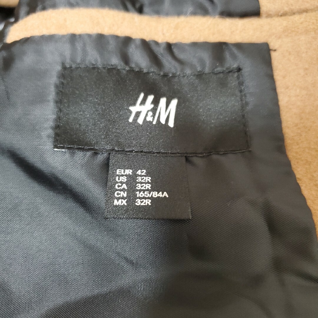 H&M(エイチアンドエム)のH&M　ウールブレンドコート　ベージュブラウン メンズのジャケット/アウター(チェスターコート)の商品写真