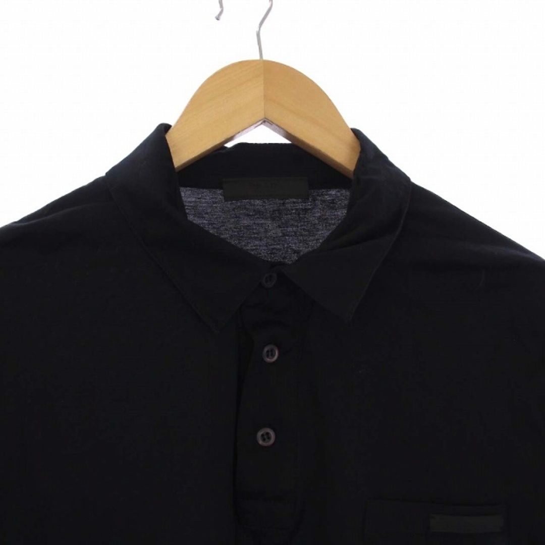 PRADA - プラダ PRADA 21年製 ポロシャツ 半袖 ロゴ XL 黒 ブラックの 
