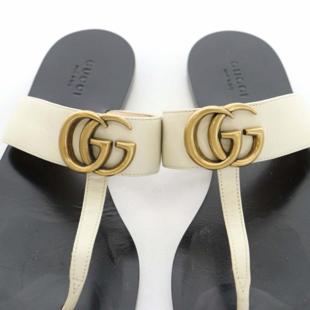 Gucci(グッチ)のグッチ トング サンダル インターロッキングG GGロゴ レザー 36.5 白 レディースの靴/シューズ(サンダル)の商品写真