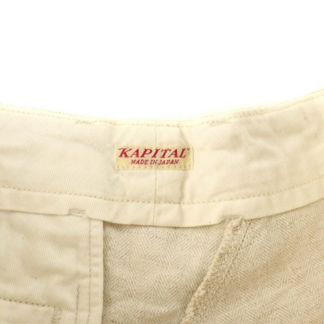 KAPITAL(キャピタル)のキャピタル キュロット ワイドパンツ ガウチョ ジップフライ 麻 1 ベージュ レディースのパンツ(キュロット)の商品写真