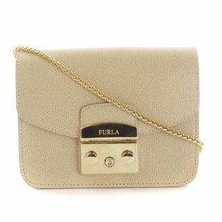 フルラ(Furla)のフルラ メトロポリス ショルダーバッグ レザー チェーン ロゴ ベージュ(ショルダーバッグ)