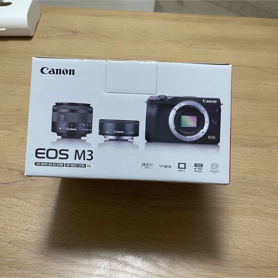 EOSM3メーカー型番『美品』Canon EOS M3 Wレンズキット2 BK 箱あり　ミラーレス
