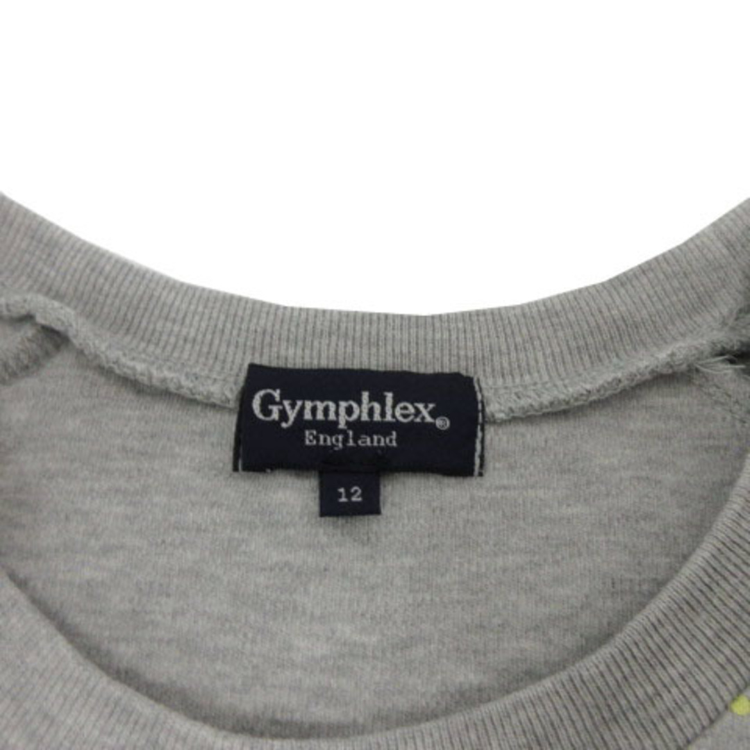 GYMPHLEX(ジムフレックス)のGymphlex Ｔシャツ ロゴ刺繍 半袖 コットン ドット グレー 黄 12 レディースのトップス(Tシャツ(半袖/袖なし))の商品写真