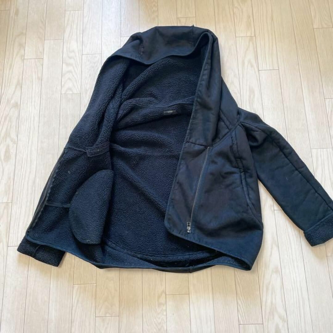 EMODA(エモダ)のEMODA 黒 スエード風 裏ボア ジャケット コート パーカー レディースのジャケット/アウター(モッズコート)の商品写真