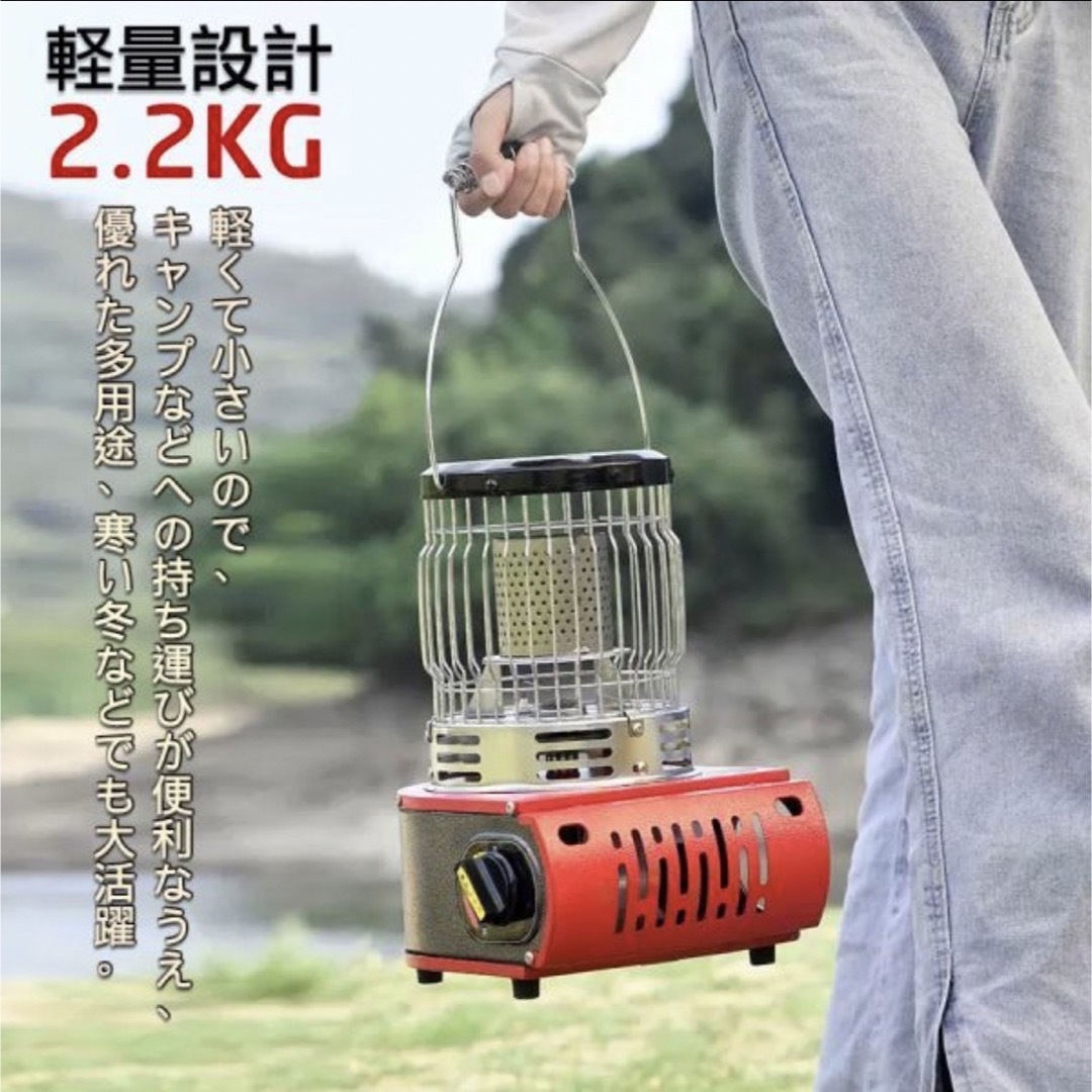 カセットガスストーブ 1台2役 停電対策 防寒対策 暖房機 緑 カセットガスストーブ 1台2役 停電対策 防寒対策 暖房機 緑
