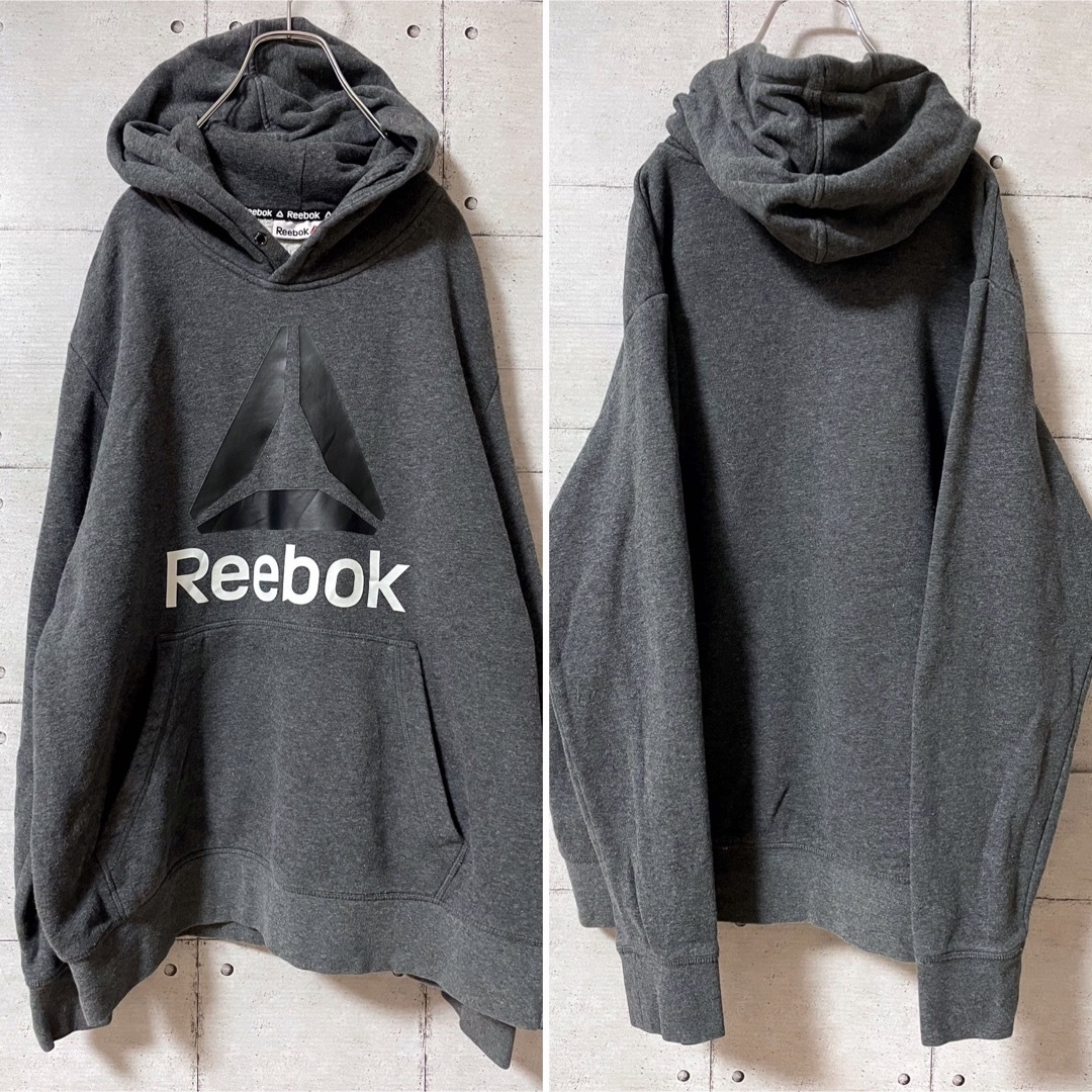 Reebok(リーボック)のリーボック ロゴプリント プルオーバー パーカー スウェット 輸入古着 メンズのトップス(パーカー)の商品写真