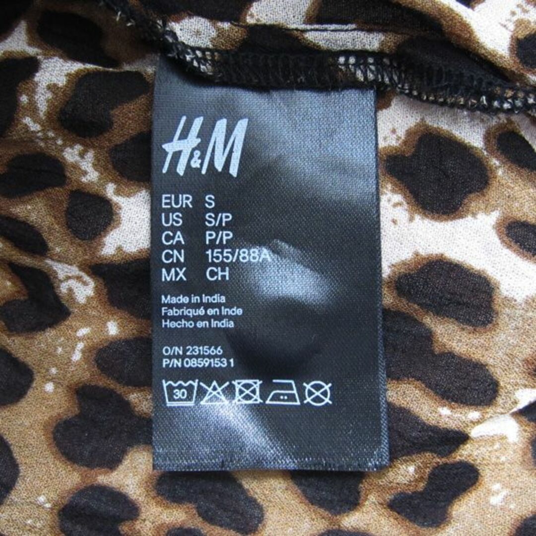 H&M(エイチアンドエム)の美品　H&M／エイチアンドエム★　ヒョウ柄　薄手　七分袖シャツ レディースのトップス(シャツ/ブラウス(長袖/七分))の商品写真