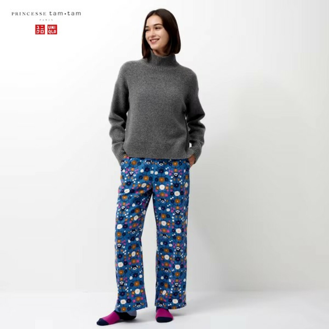 UNIQLO(ユニクロ)の【ユニクロ×プリンセスタムタム】フランネルパンツ ブルー3XL レディースのルームウェア/パジャマ(ルームウェア)の商品写真