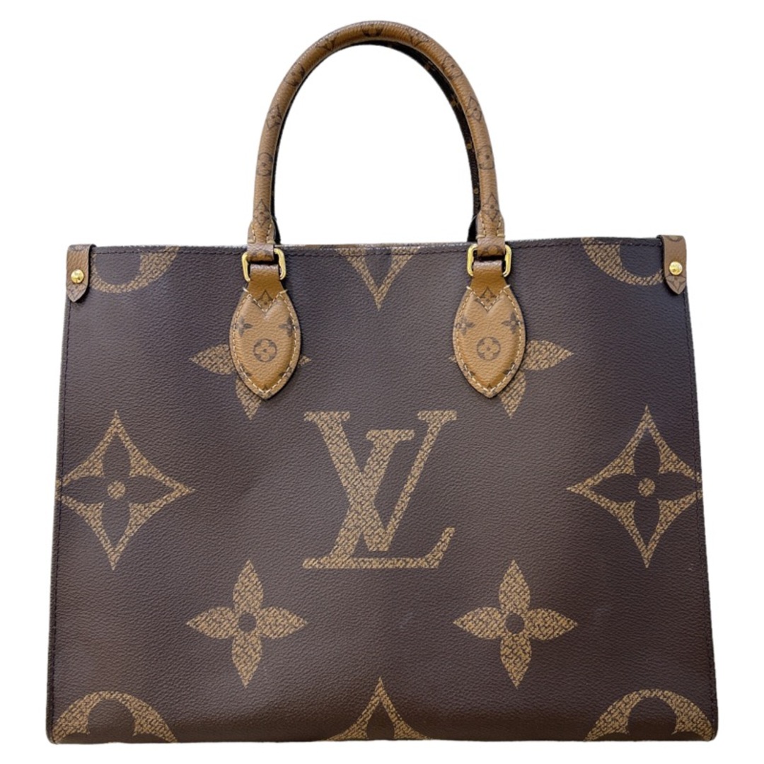 ルイ・ヴィトン LOUIS VUITTON オンザゴーMM M45321 ブラウン　ゴールド金具 モノグラム・ジャイアント ユニセックス ハンドバッグ約27cmマチ