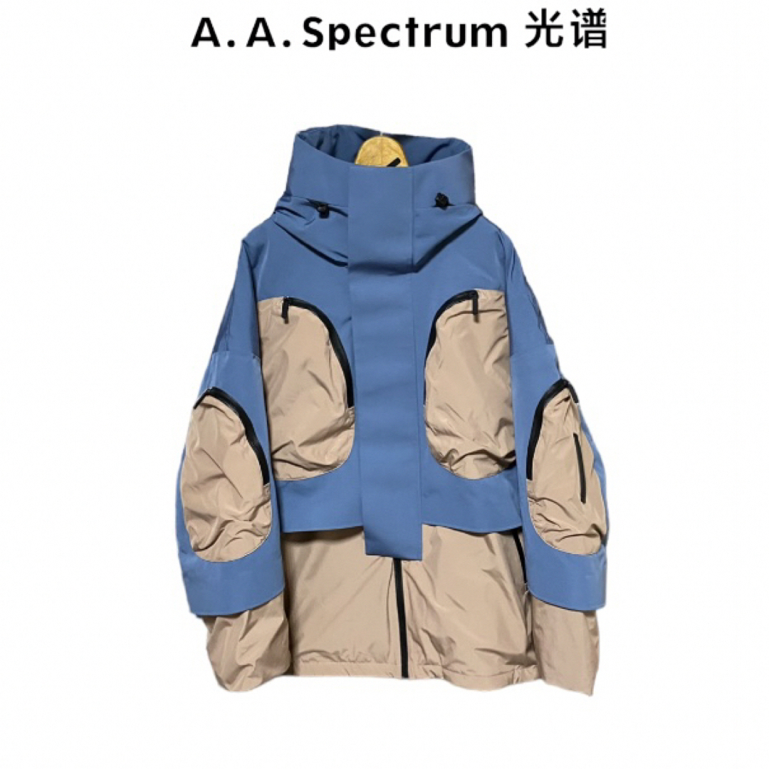 美品【A.A. SPECTRUM】ブルー＆トープ Alfire ダウンジャケット メンズのジャケット/アウター(ダウンジャケット)の商品写真