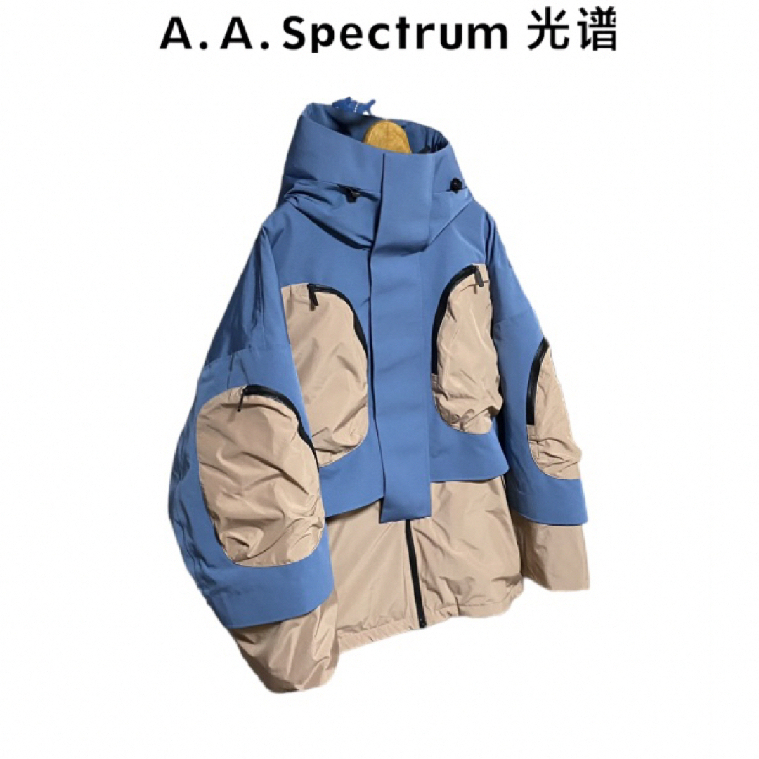 美品【A.A. SPECTRUM】ブルー＆トープ Alfire ダウンジャケット メンズのジャケット/アウター(ダウンジャケット)の商品写真