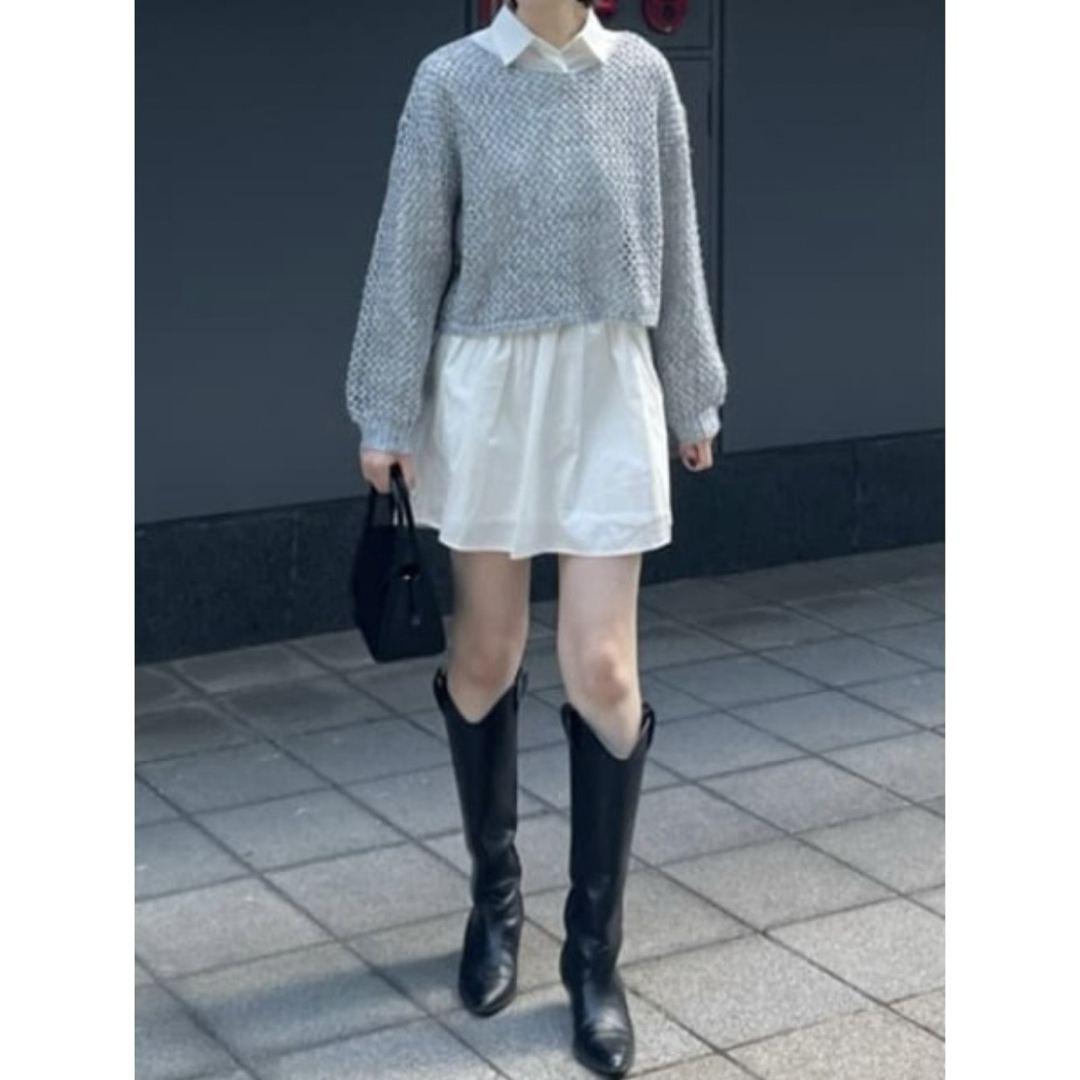 moussy(マウジー)のmoussy LUREX MESH ニット　シルバー　ラメ入り レディースのトップス(ニット/セーター)の商品写真