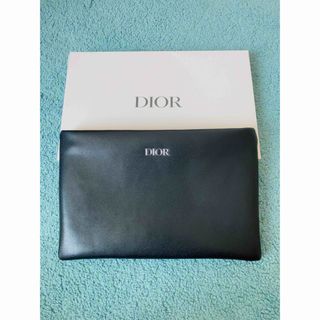 クリスチャンディオール(Christian Dior)の新品　ディオール Dior ノベルティ レザーポーチ　ブラック　千鳥格子(ポーチ)