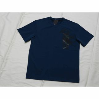 ブラックレーベルクレストブリッジ(BLACK LABEL CRESTBRIDGE)のブラックレーベル クレストブリッジ 半袖ブランドロゴ入りTシャツ Mくすみブルー(Tシャツ/カットソー(半袖/袖なし))