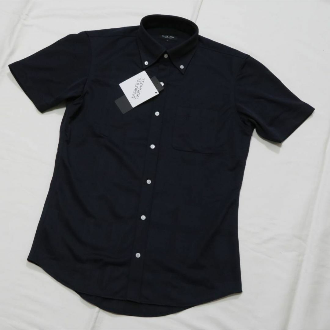 未使用品○サイズブラックレーベル クレストブリッジ 半袖ボタンダウンシャツ S 紺