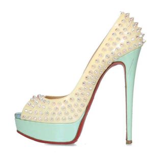 クリスチャンルブタン(Christian Louboutin)のクリスチャンルブタン オーロラ スパイクスタッズ オープントゥ ピンヒールパンプス レディース 37(ハイヒール/パンプス)