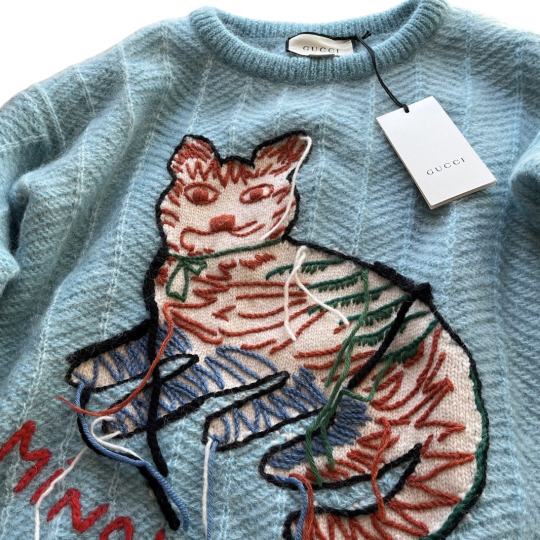 Gucci(グッチ)のレア　グッチ　GUCCI 猫セーター　モヘヤ　cat minou 極美品 レディースのトップス(ニット/セーター)の商品写真