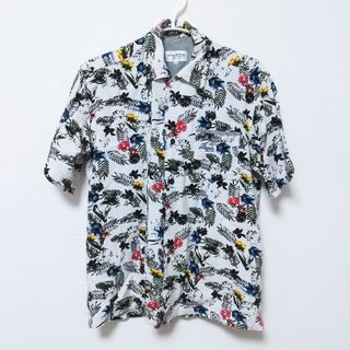 パジェロ(PAGELO)の【美品】PAGELO メンズ 半袖 プリントシャツ ボタニカル(Tシャツ/カットソー(半袖/袖なし))