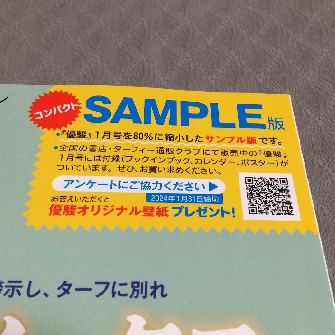 【非売品！】優駿 2024年１月号 コンパクト SAMPLE版 エンタメ/ホビーの雑誌(趣味/スポーツ)の商品写真