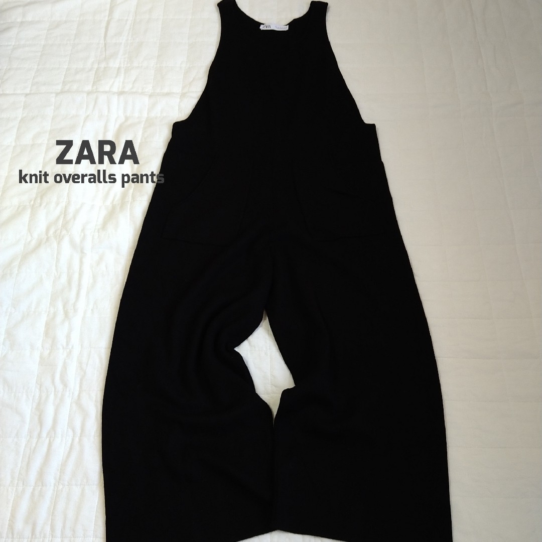 ZARA(ザラ)のザラ ZARA ニットサロペットパンツ 美品 レディースのパンツ(サロペット/オーバーオール)の商品写真