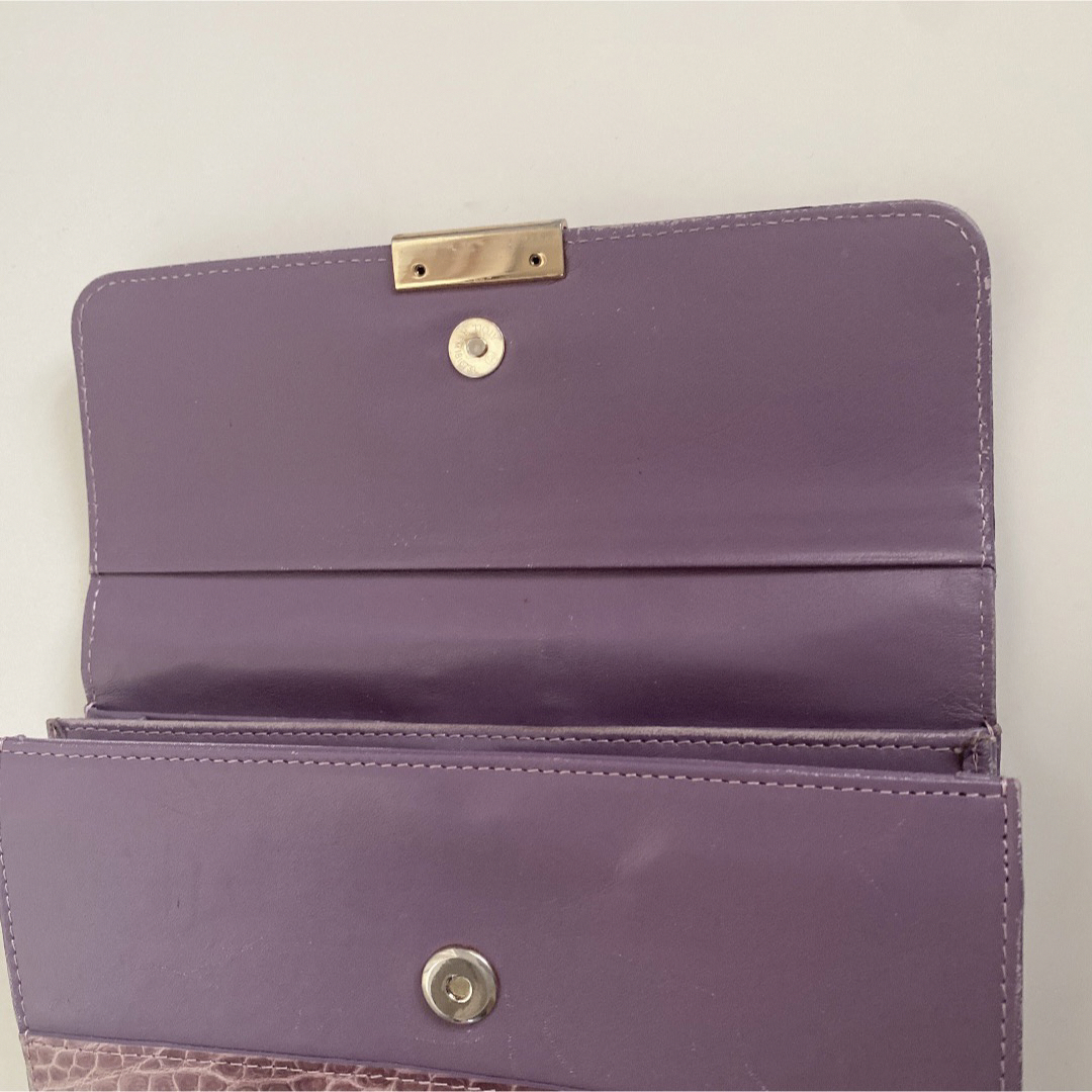 パープル　紫　長財布　サイフ　ダイヤモンドパイソン　レザー　皮 メンズのファッション小物(長財布)の商品写真