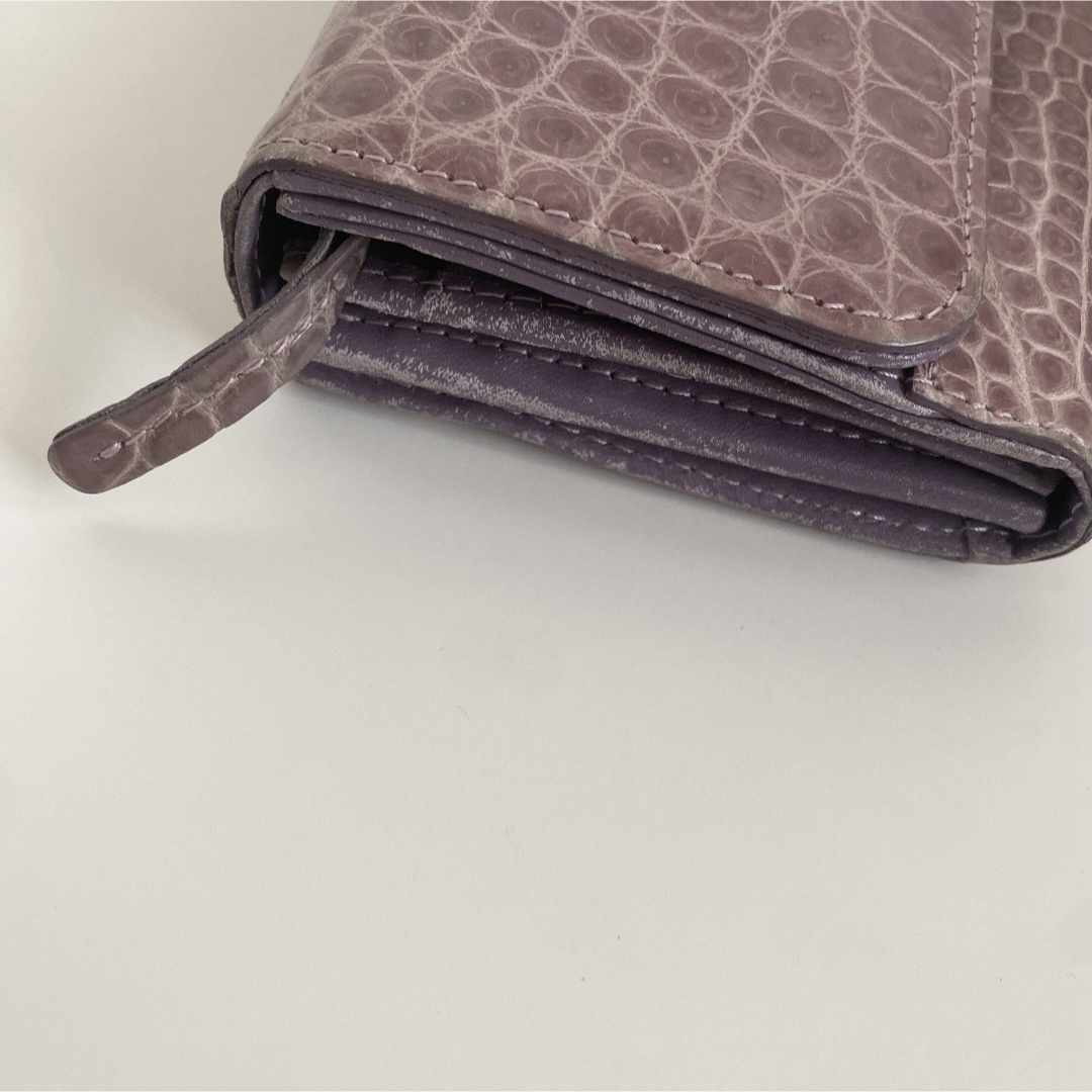 パープル　紫　長財布　サイフ　ダイヤモンドパイソン　レザー　皮 メンズのファッション小物(長財布)の商品写真