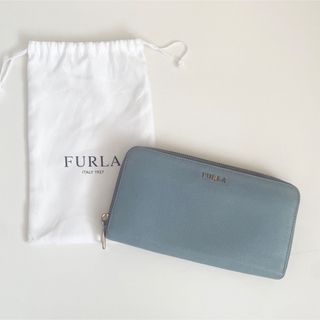 フルラ(Furla)のFURLA フルラ　ラウンドファスナー型長財布 ライトブルー　ブルー　長財布(財布)