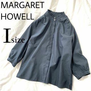 マーガレットハウエル(MARGARET HOWELL)の【MARGARET HOWELL】スタンドフリルカラー コットンシャツブラウス(シャツ/ブラウス(長袖/七分))