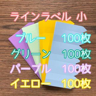 ラインラベル 小 青・緑・紫・黄 各100枚 園芸カラーラベル エケベリア(プランター)