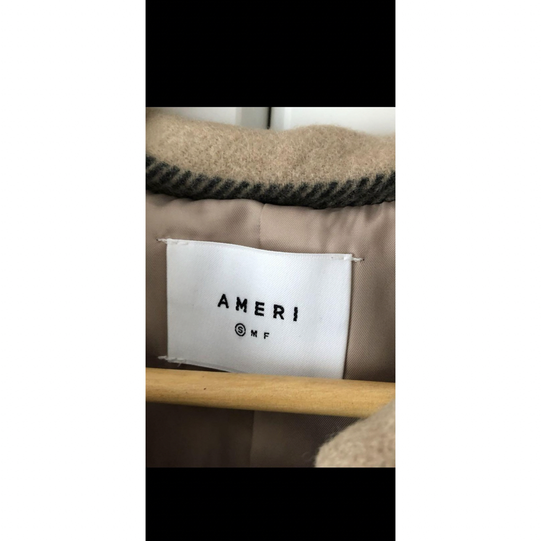 Ameri VINTAGE(アメリヴィンテージ)のAMERI   CHECK SOUTIEN COLLAR COAT レディースのジャケット/アウター(ロングコート)の商品写真