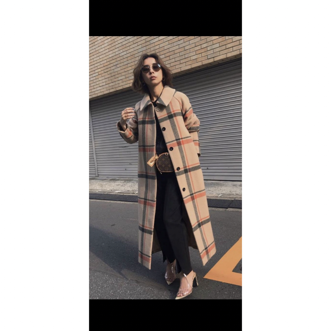 ロングコート Ameri VINTAGE - AMERI   CHECK SOUTIEN COLLAR COAT