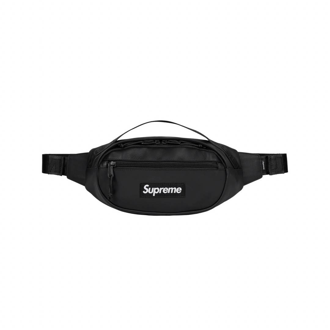 バッグSupreme Leather Waist Bag Black 黒 ブラック