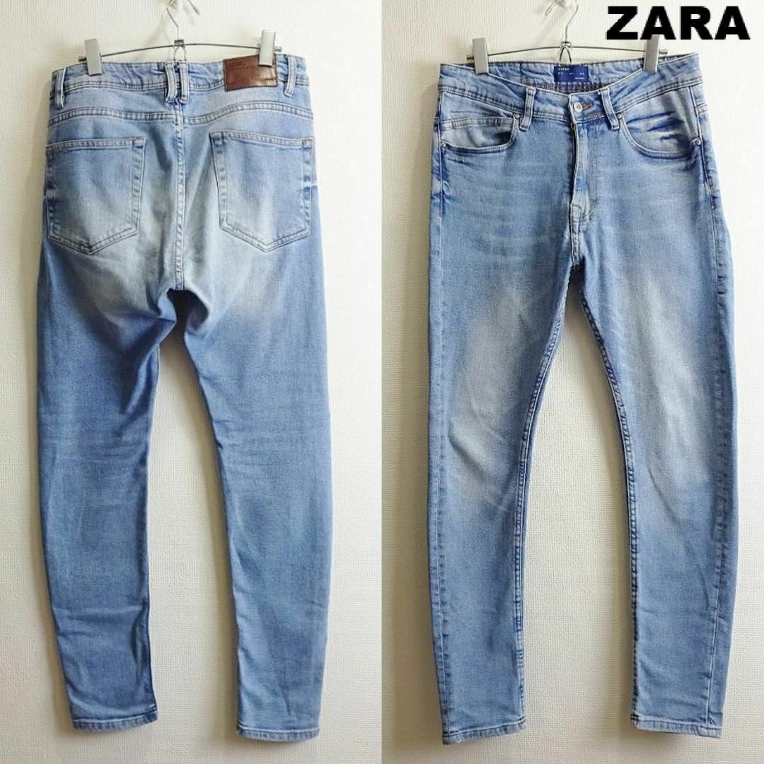 ZARA(ザラ)のZARA MAN　スキニーテーパードデニム　W79cm　ストレッチ　明ブルー メンズのパンツ(デニム/ジーンズ)の商品写真