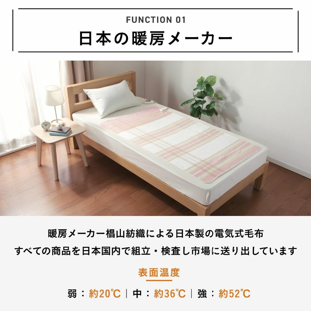 椙山紡織 電気ひざ掛け 毛布 日本製 140×80cm 洗える 大きい 省エネ  スマホ/家電/カメラの冷暖房/空調(その他)の商品写真