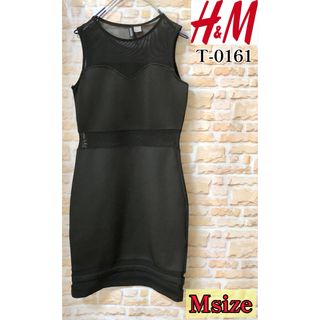 エイチアンドエム(H&M)のH&M シースルー切替ノースリーブワンピース M 美品フォロー割引あり 値下げ(ミニワンピース)